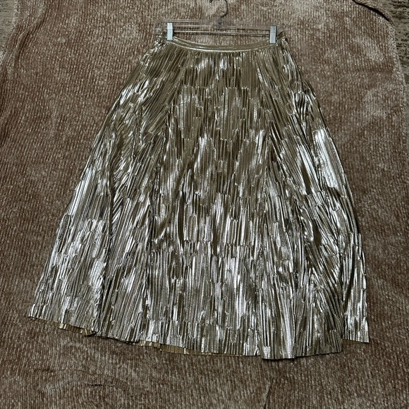 Maeve Gold Sequin A-line Midi Skirt for Work - Picture 7 of 14